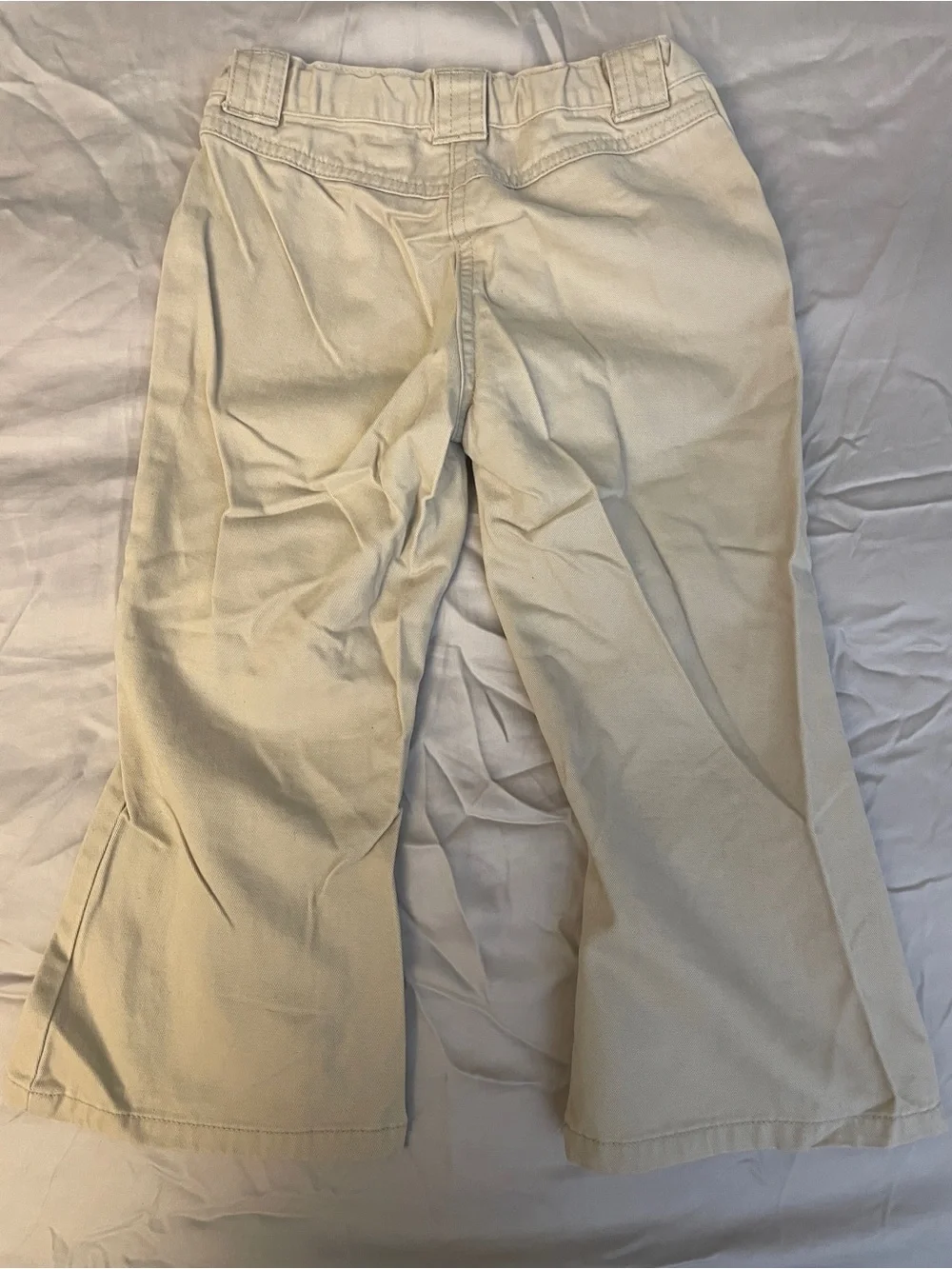 Gymboree Kids Khaki Flared Pants with Cherry Embroidery Sz 3 Adjustable waist